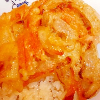 人参と玉ねぎのかき揚げ丼